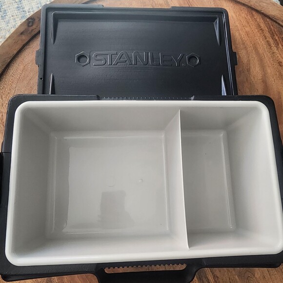 Vintage Stanley Aladdin Lunch Box Thermos Set Black Camping USA 1 Qt Polycaster - Picture 9 of 16